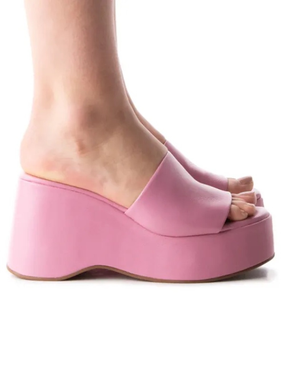 L'INTERVALLE Pink Chunky Platform Slide Sandals